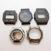 Lotto di 5 Casio Case orologi in quarzo digitale per parti e riparazioni - non funzionano