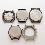 Mucho 5 Casio Relojes de cuarzo digital de casos para piezas y reparación: no funciona