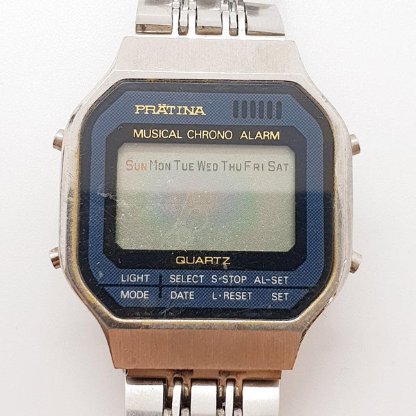 Pratina Musical Chrono Alarm Digital Uhr für Teile Reparaturen
