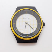 Fafian Quartz Black & Yellow Watch for Parts & Repair - NOT WORKING