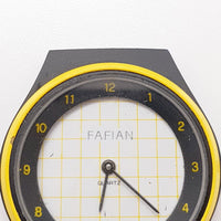 Fafian Quartz Black & Yellow Watch for Parts & Repair - NOT WORKING