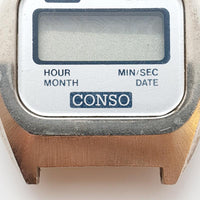 1980s CONSO Quartz Day Date Digital Watch for Parts & Repair - NOT WORKING