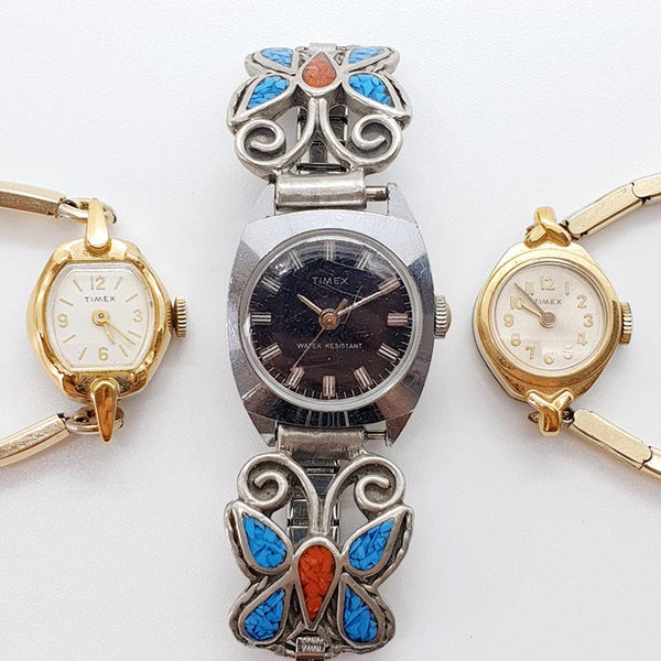 Lot of 3 Old Timex Mechanical Watches for Parts & Repair - NOT WORKING