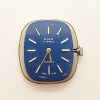 Blue Dial Avia 17 Jewels Swiss Made Mechanical Watch for Parts & Repair - NOT WORKING