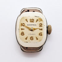 Art Deco Nostrana 17 Rubis Rolled Gold reloj Para piezas y reparación, no funciona