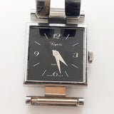 Cadran noir de luxe capri carré de fabrication suisse montre pour les pièces et la réparation - ne fonctionne pas