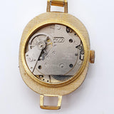 Lugano Swiss hecho mecánico ovalado reloj Para piezas y reparación, no funciona