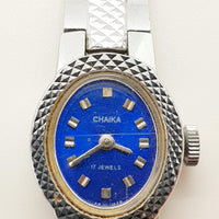 Cadran bleu chaika 17 bijoux soviétique montre pour les pièces et la réparation - ne fonctionne pas