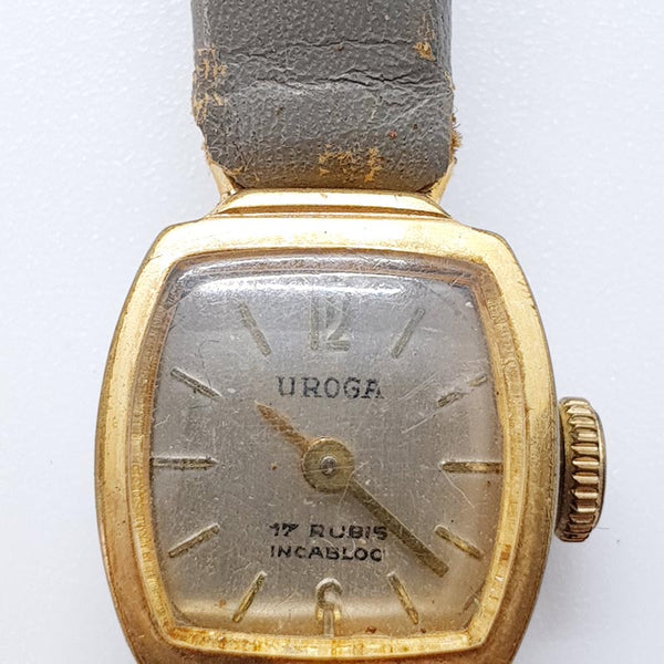 Uroga 17 Jewels Art Deco Mechanical Watch for Parts Repair