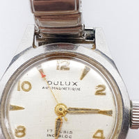 Dulux Antimagnetique 17 Rubis suizo reloj Para piezas y reparación, no funciona