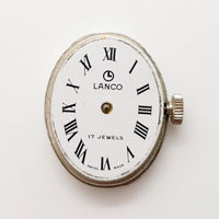 ساعة Lanco 17 Jewels بيضاوية سويسرية الصنع لقطع الغيار والإصلاح - لا تعمل