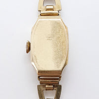 Art Deco WWII Pat D.R.P. Chapado en oro reloj Para piezas y reparación, no funciona