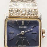 الاتصال الهاتفي الأزرق Seiko ساعة 17 Jewels Diamond Style 21-10805 لقطع الغيار والإصلاح - لا تعمل
