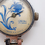 Floral azul Slava 17 Joyas Era soviética USSS reloj Para piezas y reparación, no funciona