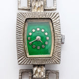 Quadrante verde Ruhla 17 Gioielli ERA Soviet URSS Watch per parti e riparazioni - Non funziona