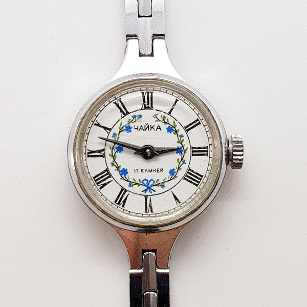ساعة Floral Chaika 17 Jewels مصنوعة في روسيا لقطع الغيار والإصلاح - لا تعمل
