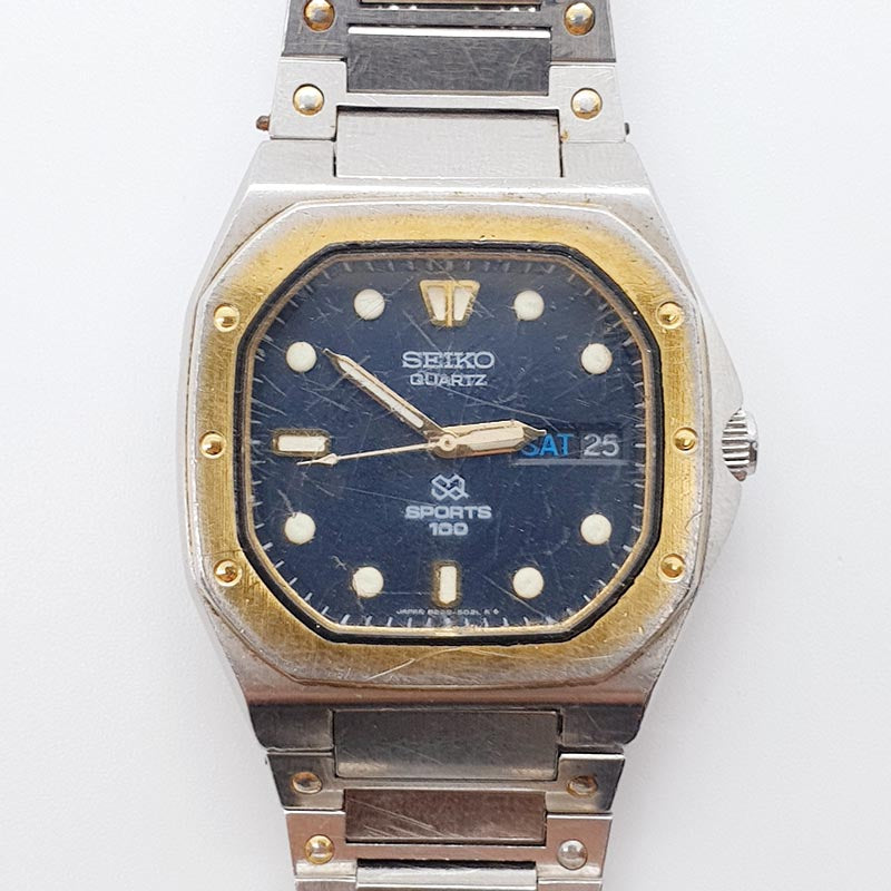 Seiko Sports 100 Day Date 8229-5010 Watch for Parts & Repair