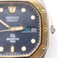 Seiko Fecha de 100 días de deportes 8229-5010 reloj Para piezas y reparación, no funciona