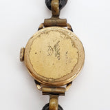 Orologio placcato in oro per la seconda guerra mondiale di Art Deco degli anni '40 per parti e riparazioni - Non funziona
