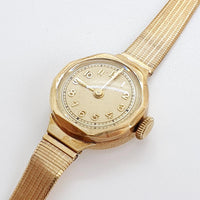 1940s Art Deco WWII Gold-Plated Watch for Parts & Repair - NOT WORKING