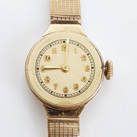 1940s Art Deco WWII Gold-Plated Watch for Parts & Repair - NOT WORKING