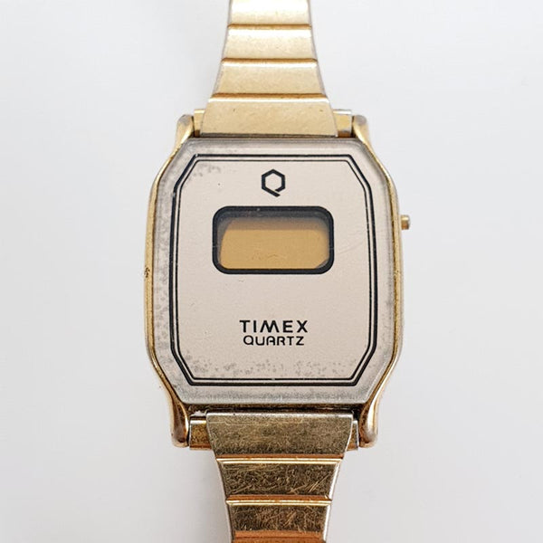 Rectangular Timex Q cuarzo digital reloj Para piezas y reparación, no funciona