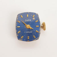 ساعة Zaria 17 Jewels بقرص أزرق من السبعينيات لقطع الغيار والإصلاح - لا تعمل