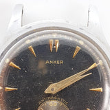 Dial negro Anker Mecánico alemán reloj Para piezas y reparación, no funciona