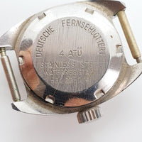Dial azul Bergana Deutsche Fernsehlotterie 4 ATU reloj Para piezas y reparación, no funciona