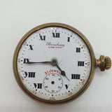 Broadway Limited 21 Jewels Swiss Pocket Watch for Parts & Repair - NOT WORKING