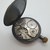 Swiss hizo 15 joyas de bolsillo Gunmetal reloj Para piezas y reparación, no funciona