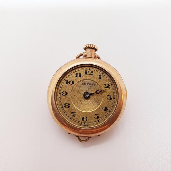 Esprit Gold Filled 10 1/2 Ligne Pocket Watch for Parts & Repair - NOT WORKING