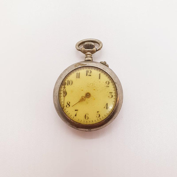Orologio tascabile Antique Art Deco degli anni '40 per parti e riparazioni - Non funziona