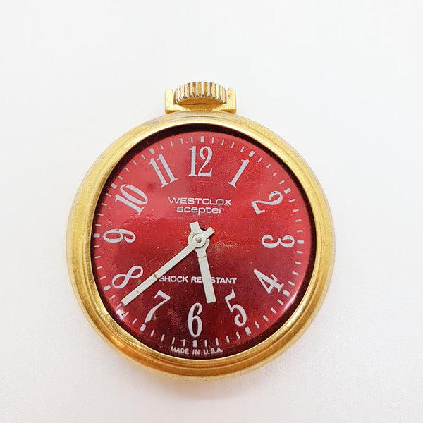 Westclox ساعة جيب صولجان مصنوعة في الولايات المتحدة الأمريكية لقطع الغيار والإصلاح - لا تعمل
