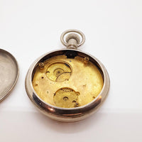 Cas antique et mouvement partiel de poche montre pour les pièces et la réparation - ne fonctionne pas