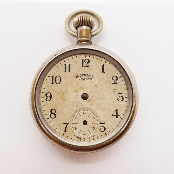 Ingersoll Leader made in USA Pocket Watch for Parts & Repair - NOT WORKING