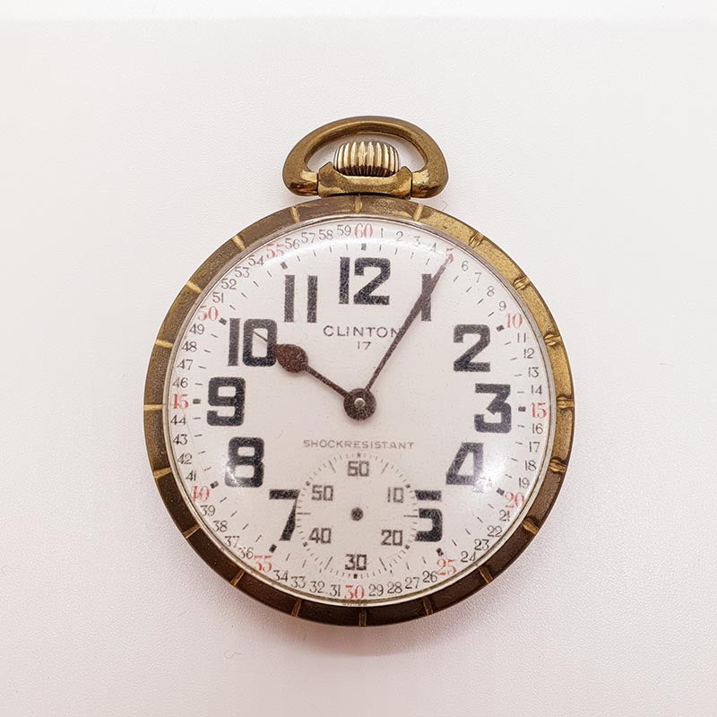 Clinton 17 Jewels Railroad Pocket Watch for Parts & Repair – Vintage Radar