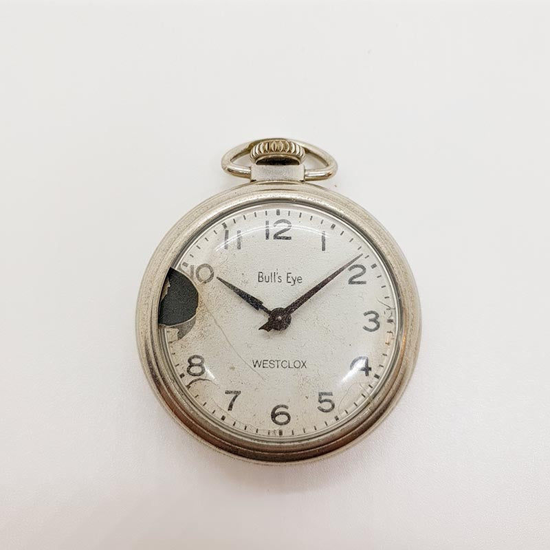 1950s Bull s Eye Westclox Pocket Watch for Parts Repair NOT WORKING Vintage Radar