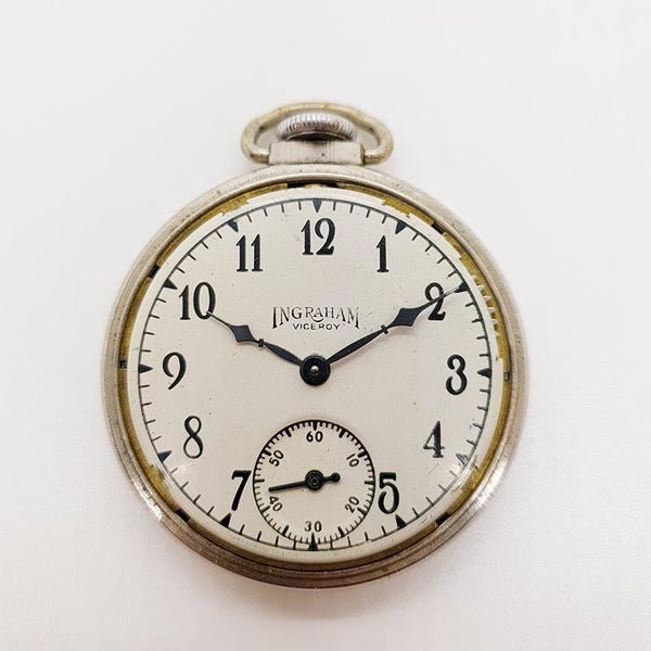 Ingraham Viceroy Bristol Conn USA Pocket Watch for Parts Repair