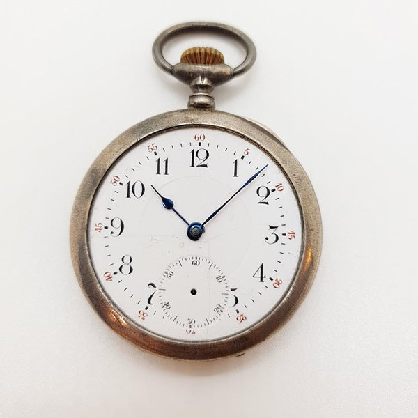 0.935 Sterling Silver Antique Pocket Watch for Parts & Repair - NOT WORKING
