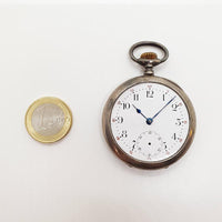 0.935 Sterling Silver Antique Pocket Watch for Parts & Repair - NOT WORKING