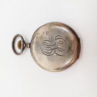 0.935 Sterling Silver Antique Pocket Watch for Parts & Repair - NOT WORKING