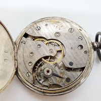 0.935 Sterling Silver Antique Pocket Watch for Parts & Repair - NOT WORKING