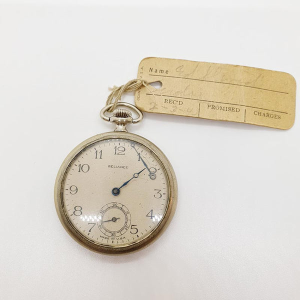 La confianza de la década de 1930 por Ingersoll 7 Joyas de bolsillo reloj Para piezas y reparación, no funciona