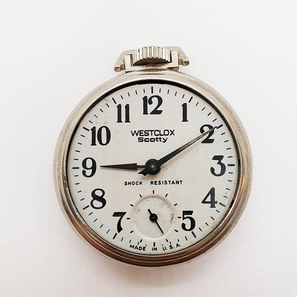 Westclox Bolsillo de tren de Scotty USA reloj Para piezas y reparación, no funciona