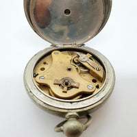 Poche de train rare argente antique montre pour les pièces et la réparation - ne fonctionne pas
