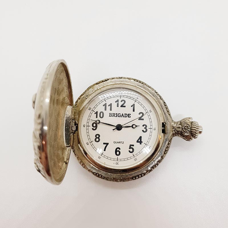 Brigade Quartz Fisherman Floral Pocket Watch for Parts Repair