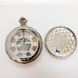 Brigada de cuarzo Fisherman Floral Pocket reloj Para piezas y reparación, no funciona