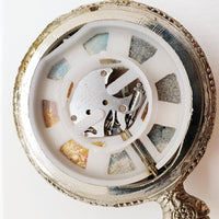 Brigada de cuarzo Fisherman Floral Pocket reloj Para piezas y reparación, no funciona