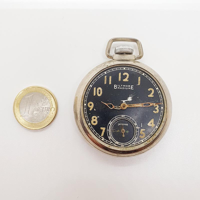 1940s Ingraham Biltmore Radium Pocket Watch for Parts & Repair ...